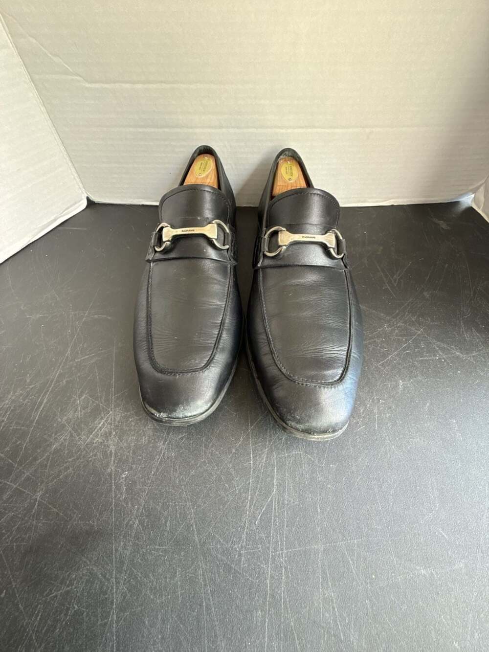 Magnanni Rafa II Black Leather Bit Loafers